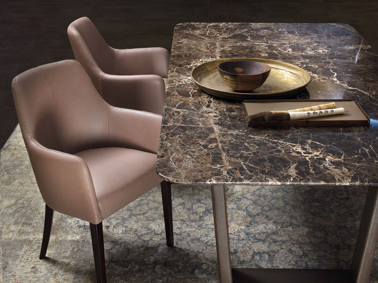 Кожаный мягкий стул с подлокотниками Borzalino EMILY ARCH-00047429 - Вид №8