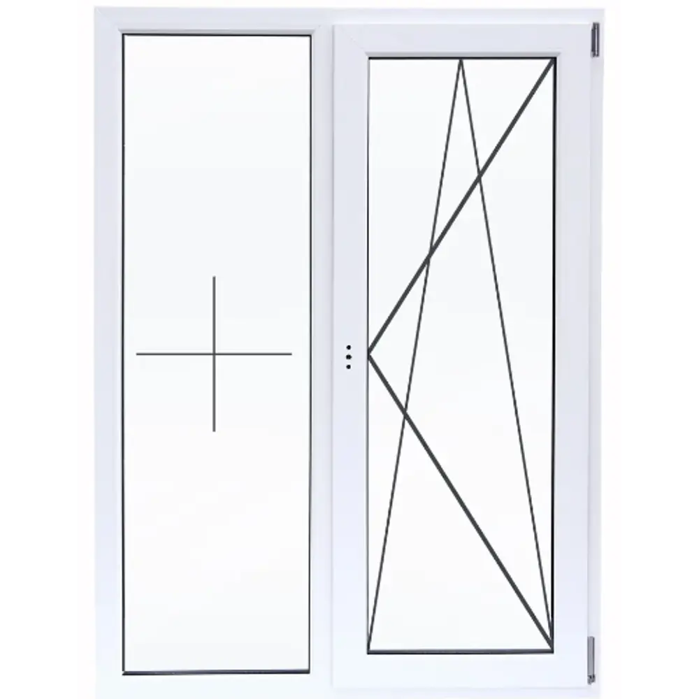 Пластиковое окно ПВХ Deceuninck двустворчатое 1400x1100 мм (ВхШ) двухкамерный стеклопакет белый (с двух сторон) STLM-2016300