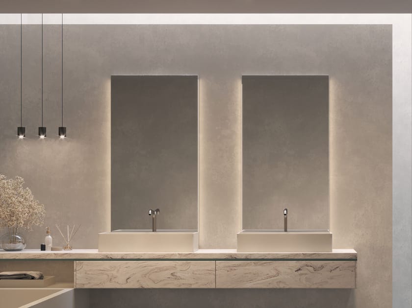 Прямоугольное зеркало со встроенным освещением Acquapazza Corian ® elements ARCH-00125663