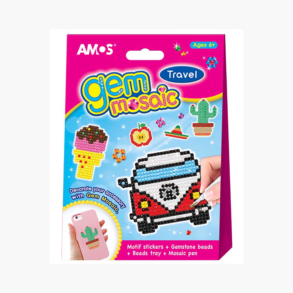 21509 Набор для детского творчества Мозаика Алмазная со стразами "Веселое путешествие" AMOS 