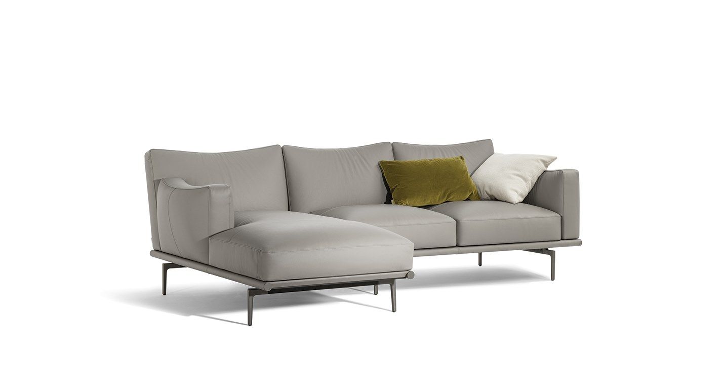 Кожаный диван с полуостровом Poltrona Frau коллекция-диваны и кресла ARCH-00128919 - Вид №1