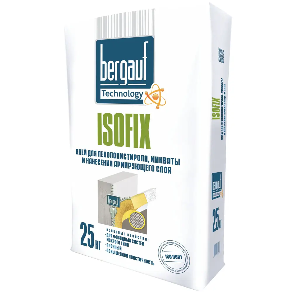 Клей Bergauf Isofix для монтажа теплоизоляционных плит 25 кг 12984924 STLM-0002636 - Вид №1