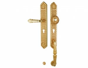 0J3007.Z85.44 Комплект входной двери с замочной скважиной европрофиль 85мм левый Мат античная латунь