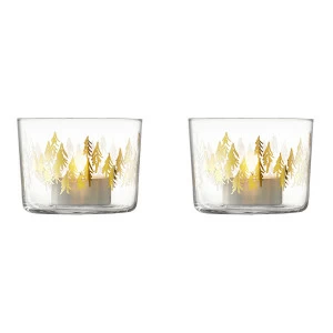Подсвечник стеклянный золотистый 2 штуки Fir Matellic LSA INTERNATIONAL  00-3880710 Золото