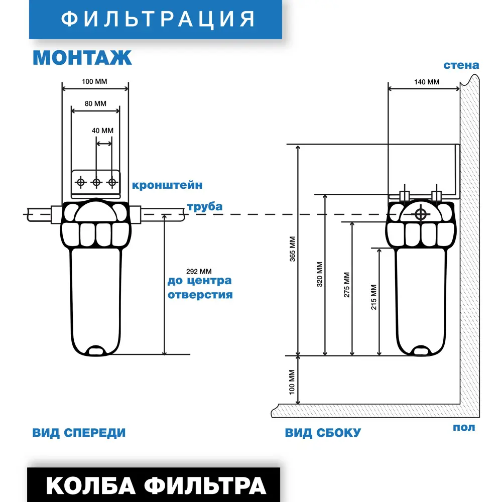 Корпус АкваКит SL10 ХВС 3P TP 1/2" АКВА М STLM-2071446 - Вид №3
