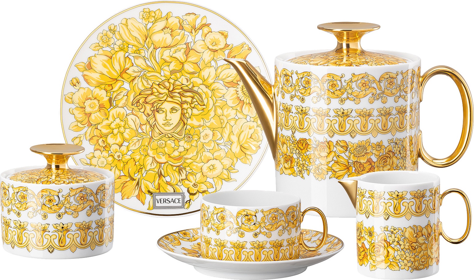 10661002 Rosenthal Versace Сервиз чайный Rosenthal Versace Медуза Рапсодия на 6 персон 21 предмет, фарфор Фарфор 