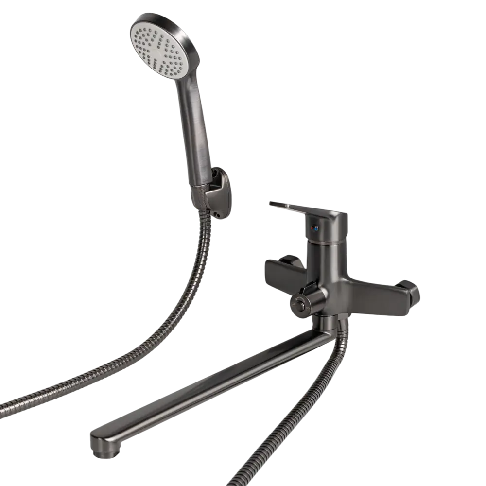 Смеситель для ванны ESKO Marburg с лейкой и шлангом, графит 89409228 STLM-1578411