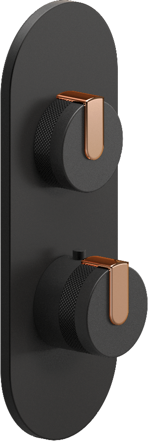 E-8026-R1BKE0-L1RG-MBK-T Планка M-Series с 2 ручками - Внешняя часть GRAFF MOD+