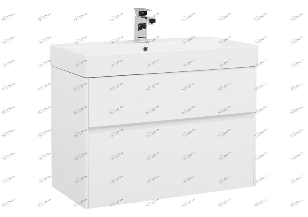 Тумба с раковиной Aquanet Бруклин 85 белый 00203960