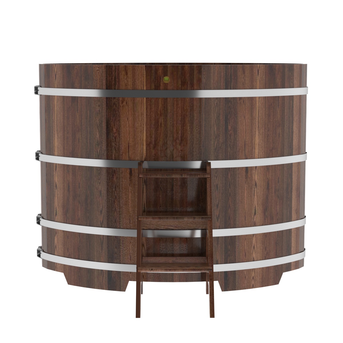 1183 Купель овальная из лиственницы 1,08х1,75х1,4 морёная премиум Alyarus  - Вид №3