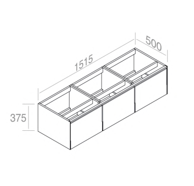 C376M3L50.101 Тумба подвесная с 3 выдвижными ящиками A. e T. Italia MATCH Белый матовый AeT ITALIA - Вид №1
