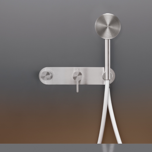 Настенный термостатический набор смеситель для ванной / душем с 2-ходовой переключающий и круглый ручной душ диаметром 80 м т  INV50H CEADESIGN  - Вид №1