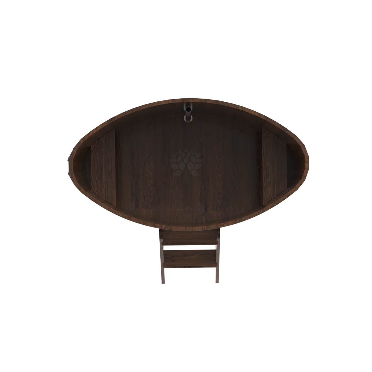 1292 Купель овальная из дуба 0,92х1,66х1,1 морёная Alyarus  - Вид №4