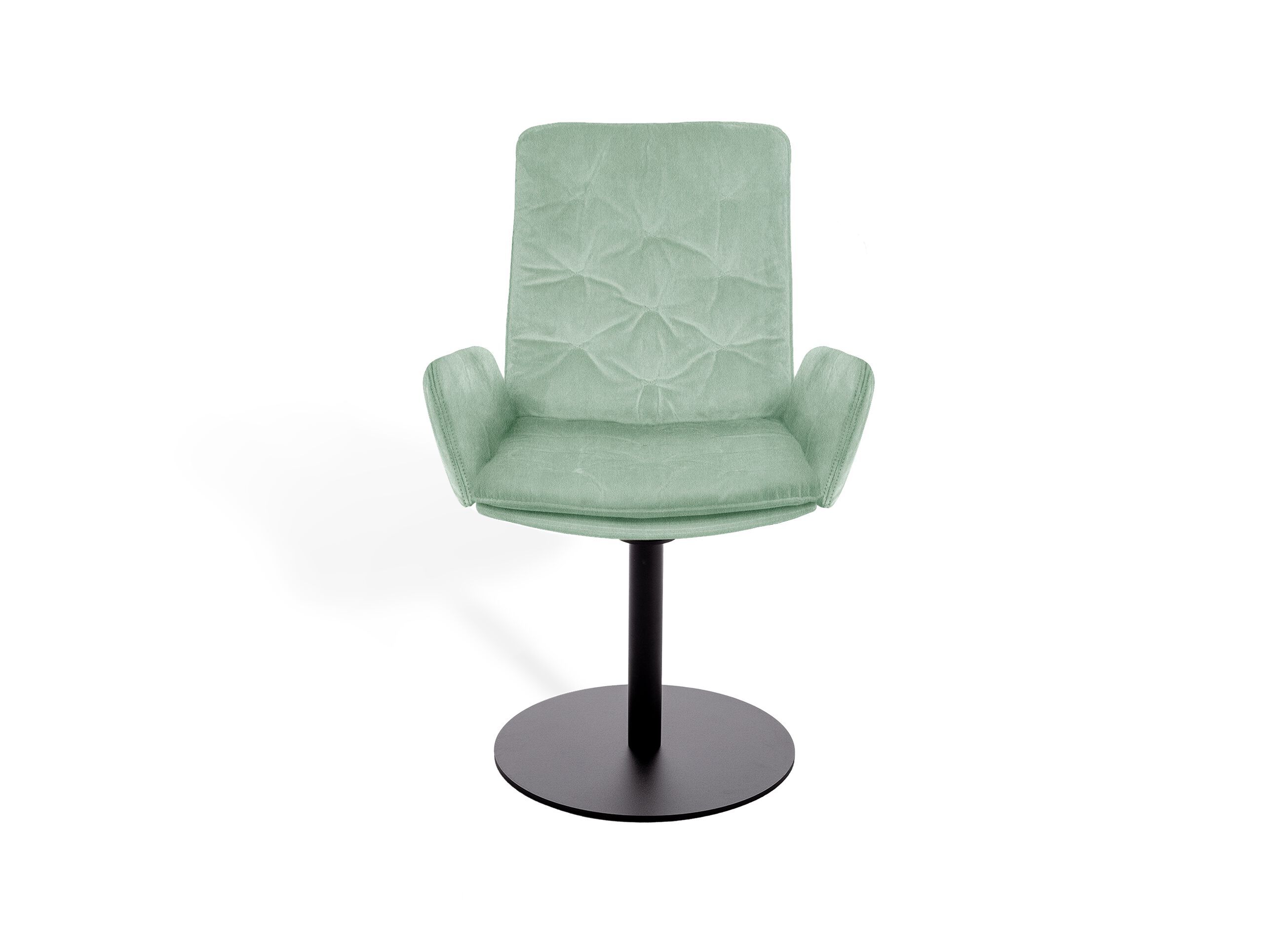 Кожаный поворотный мягкий стул с подлокотниками KFF Arva Stitch ARCH-00137975 - Вид №3