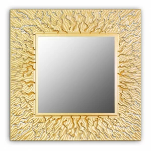 Золотое зеркало квадратное настенное CORAL IN SHAPE CORAL 00-3860094 Золото