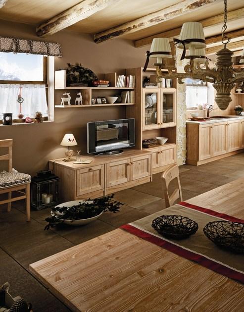 Callesella Arredamenti Деревянная оборудованная стена с тумбой под телевизор Every day sun-id-1496516 - Вид №1