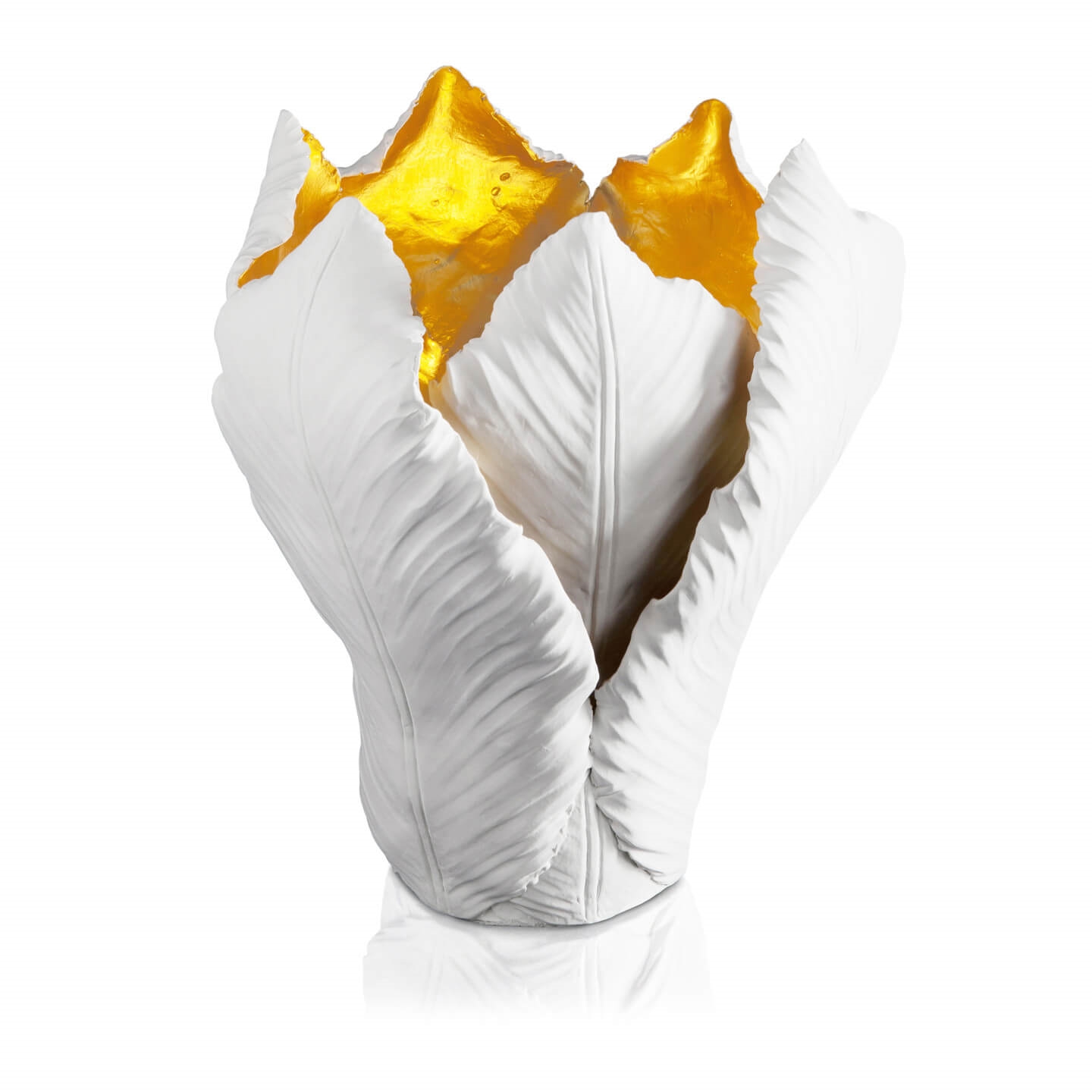 300054,18 ABHIKA ПОДСВЕЧНИК ТЮЛЬПАН BIG WHITE/GOLD 300054.18