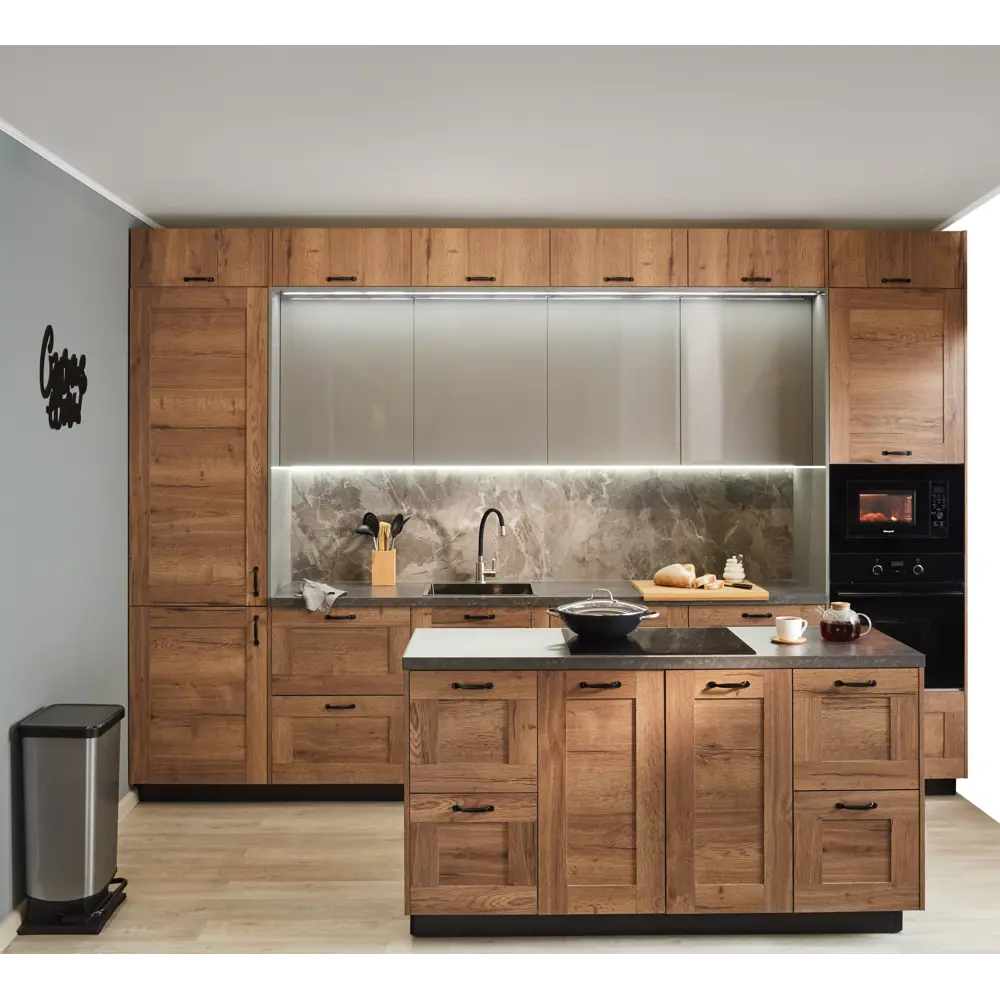 Фасад кухонный DELINIA ID Рошаль 29.7×76.5 см в цвете тёмное дерево 86881116 STLM-0884216 - Вид №7