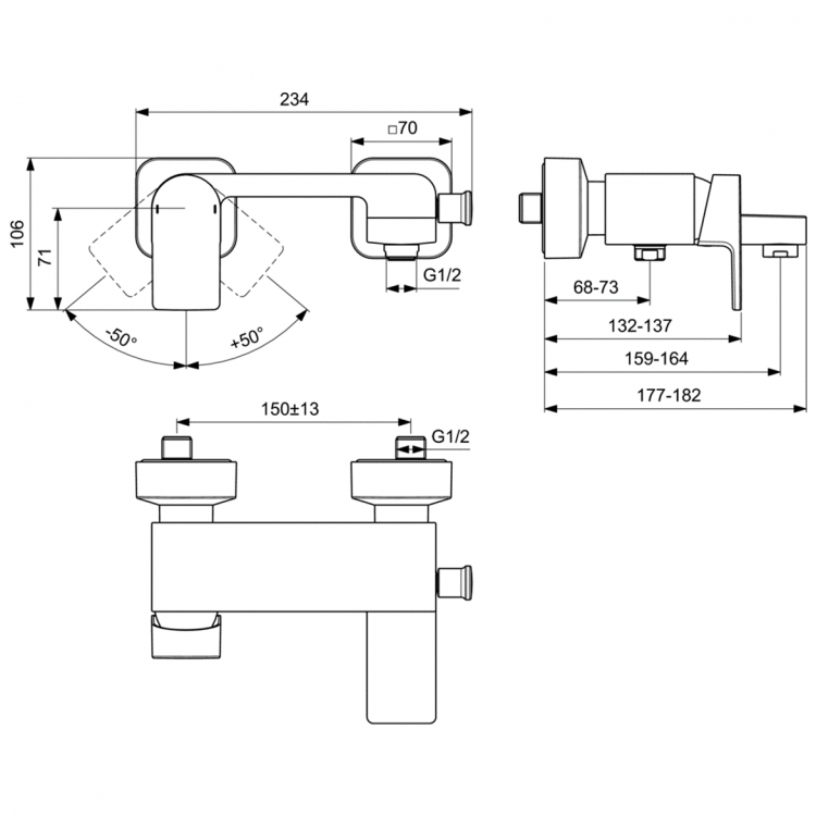 A7121AA Смеситель для ванны/душа Ideal Standard EDGE - Вид №5