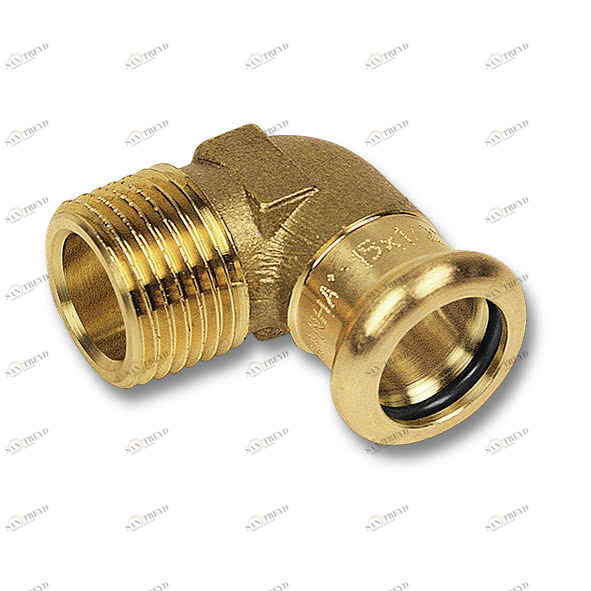 18092281 SANHA 8092G пресс-фитинг, бронза, угловой переход ВПр-НР 28x1 мм 