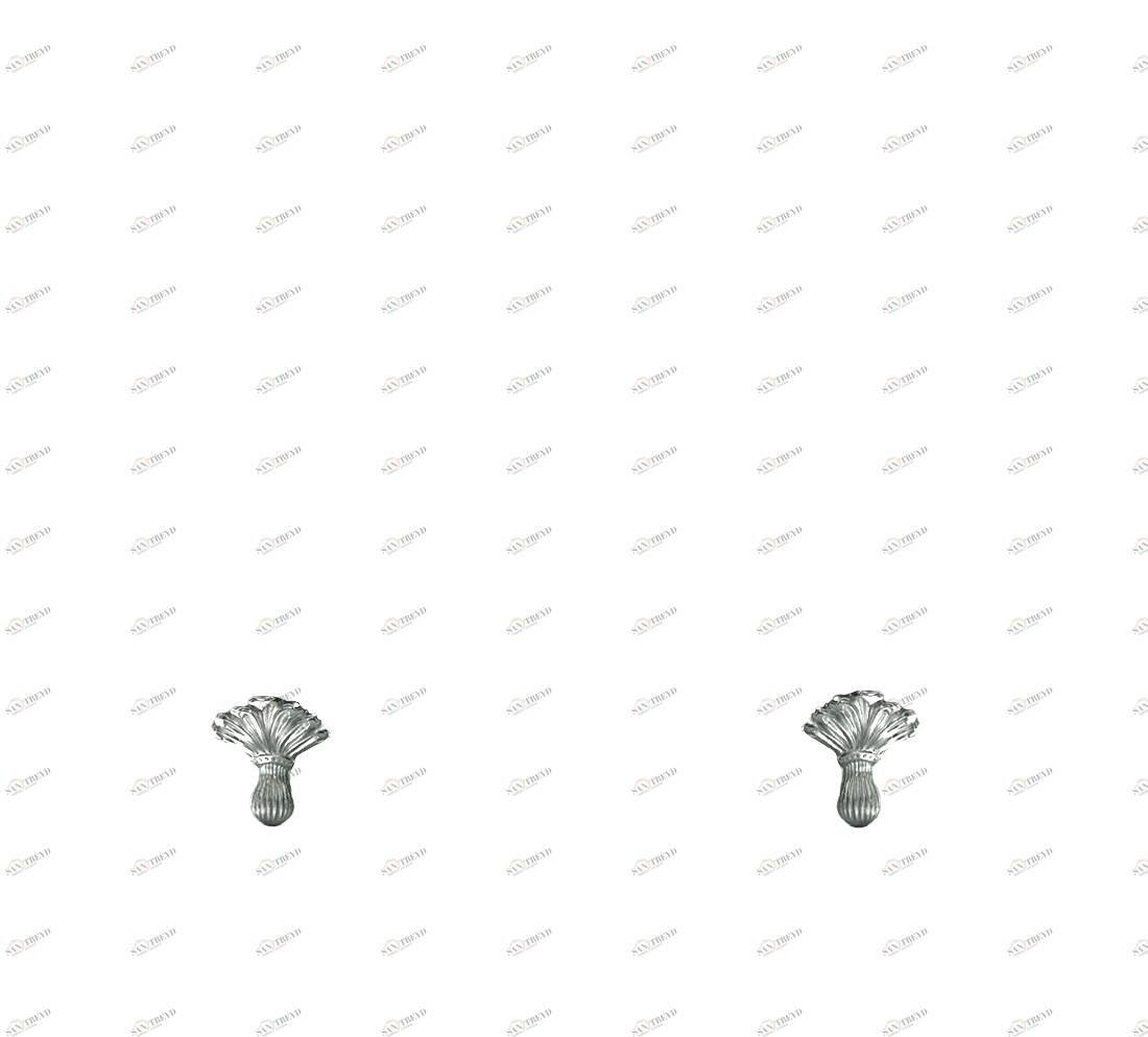 Gentry Home Bexley Cast iron bathtubs with feet Цветочный никель GH101550 