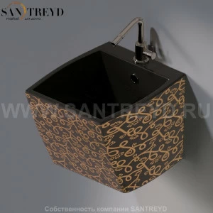 L253.401G Подвесная раковина настенная овальная A. e T. Italia SQUARE черная