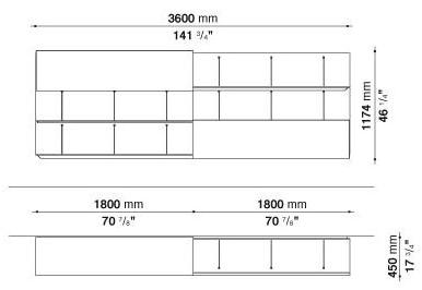 B&B Italia Модульная оборудованная стенка с подставкой под телевизор Pab sun-id-1512474 - Вид №38