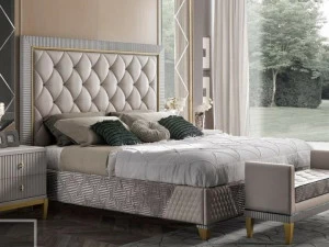 Arvestyle Двуспальная кровать с обивкой из ткани с высоким изголовьем Tiffany
