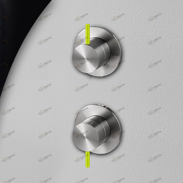 Смеситель для душа матовая сталь с зеленой ручкой Toki Radomonte TKI9SCIL23