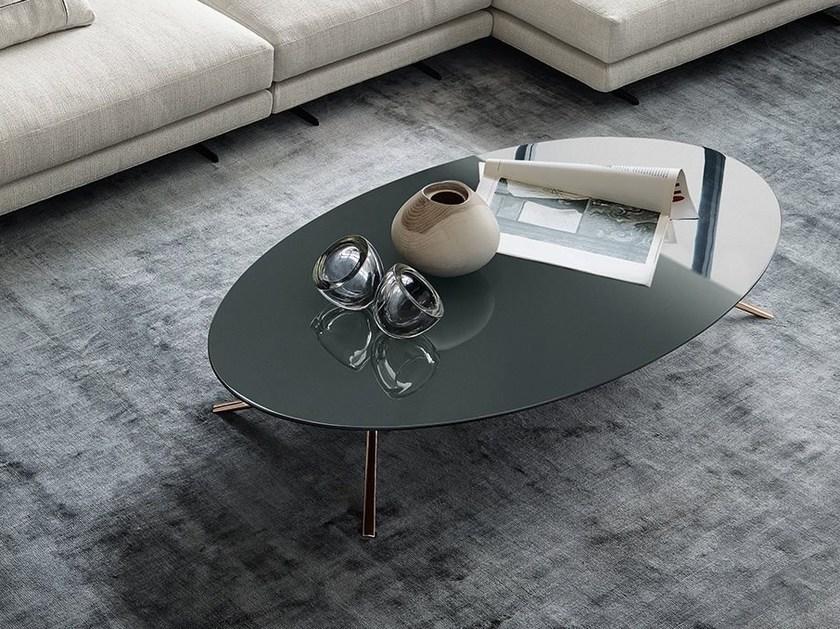 Poliform Низкий овальный круглый мраморный журнальный столик Mondrian sun-id-1433087 - Вид №1