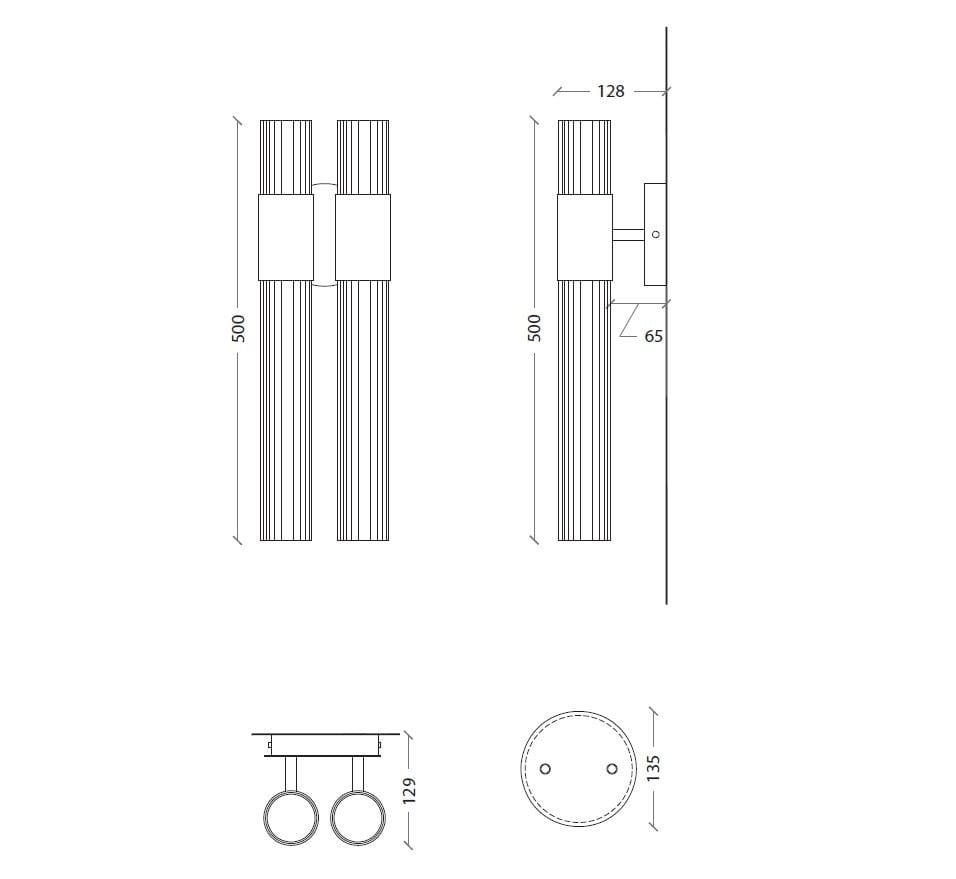 Светодиодный настенный светильник из латуни и стекла LUCE TU Sbarlusc ARCH-00150720 - Вид №1