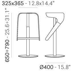 Pedrali Кожаный табурет Woody 497 - Вид №6