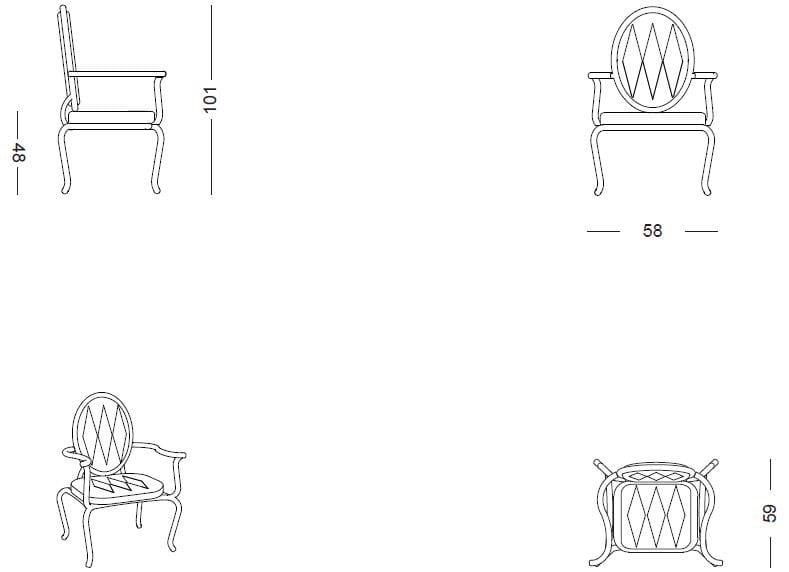 Медальон садовый стул с подлокотниками Samuele Mazza Outdoor Canopo ARCH-00124258 - Вид №3