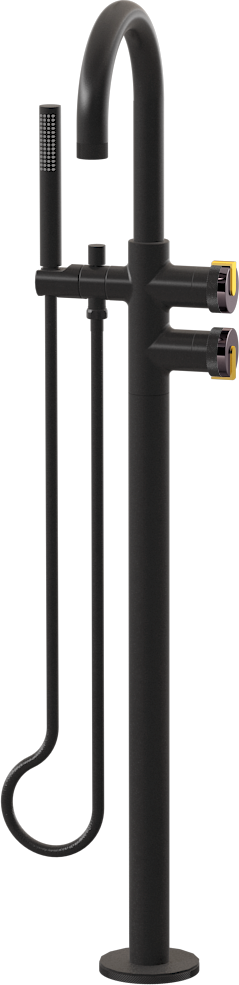 E-11554-R1OX-L1AU-BK Смеситель напольный отдельностоящий (внешняя часть) GRAFF MOD+