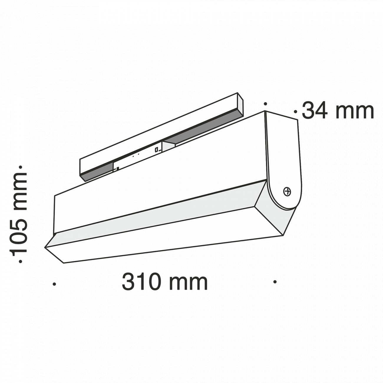 Трековый светильник черный TR013-20W4K TECHNICAL MAGNETIC TRACK SYSTEM 00-3956230 Черный  - Вид №2