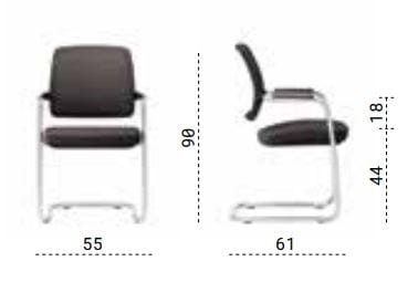 Тканевый консольный операционный офисный стул с подлокотниками Las Mobili Star ARCH-00067255