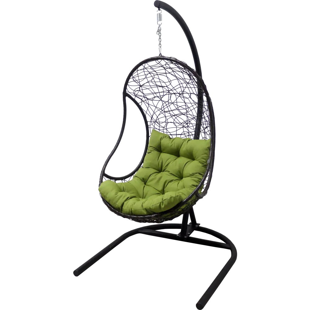 Кресло подвесное с опорой Bliss 102x200x126 см, искусственный ротанг, тёмно-коричневый/оливковый 82841550 STLM-2194953 Santreyd BL001