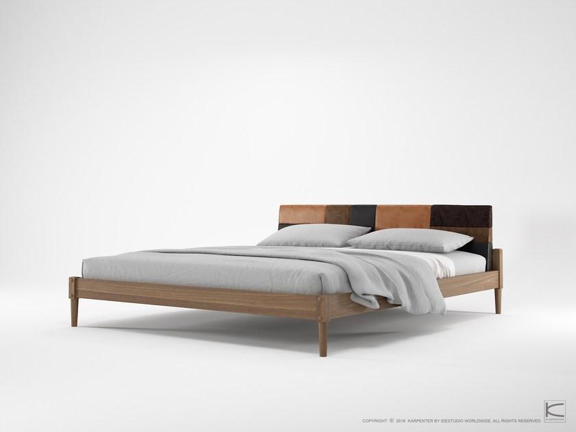 KARPENTER Деревянная кровать King size с мягким изголовьем Katchwork sun-id-1452503 - Вид №1
