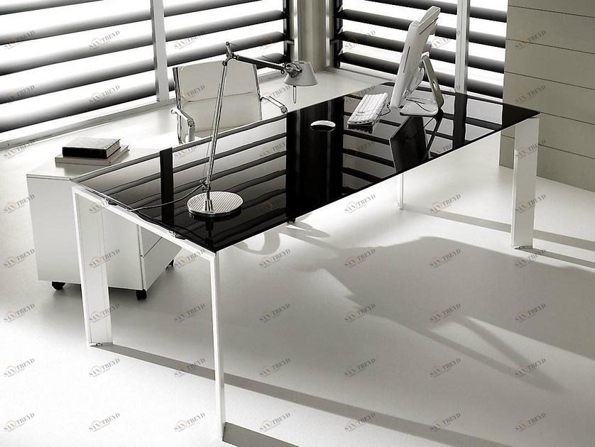 IFT Прямоугольный рабочий стол из лакированного стекла Pratiko sun-id-1467799