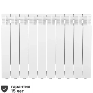 Радиатор секционный Equation Aluminium 500/96 10 секций боковое подключение алюминий белый