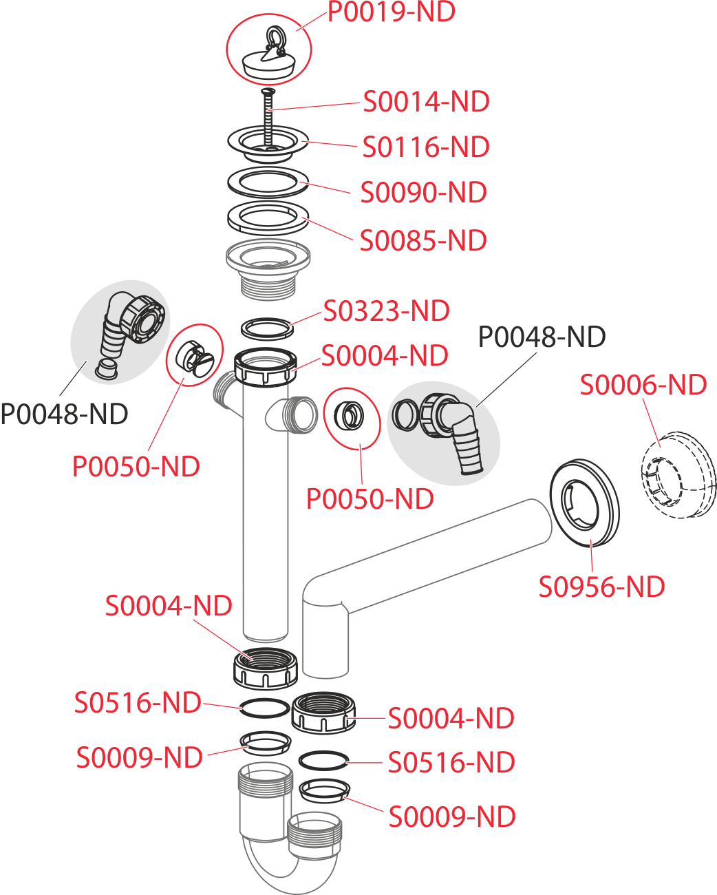 Сифон трубчатый с нержавеющей peшeткой DN70 и двумя штуцерами ALCAPLAST A820DN40 - Вид №2