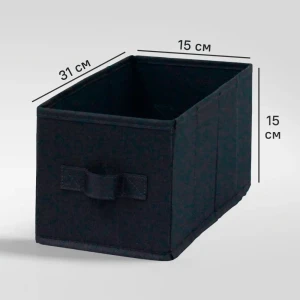Короб Spaceo KUB Paris 15x31x15 см 6.9 л полиэстер цвет чёрный