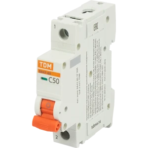 Автоматический выключатель TDM Electric ВА47-60 1P C50 А 6 кА SQ0223-0082 84399506 STLM-2114887