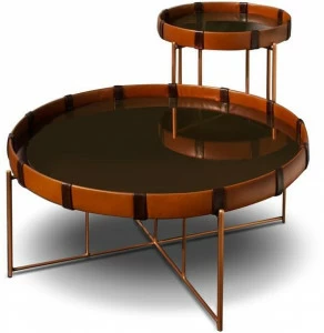 Host & Home Круглый журнальный столик из воловьей кожи