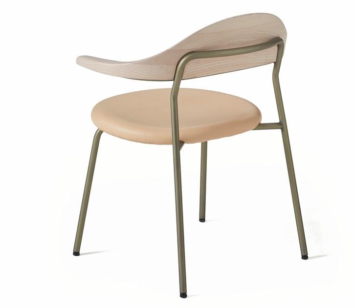 BassamFellows Мягкое кресло из нержавеющей стали и дерева Bicorn Cb-59u - Вид №3