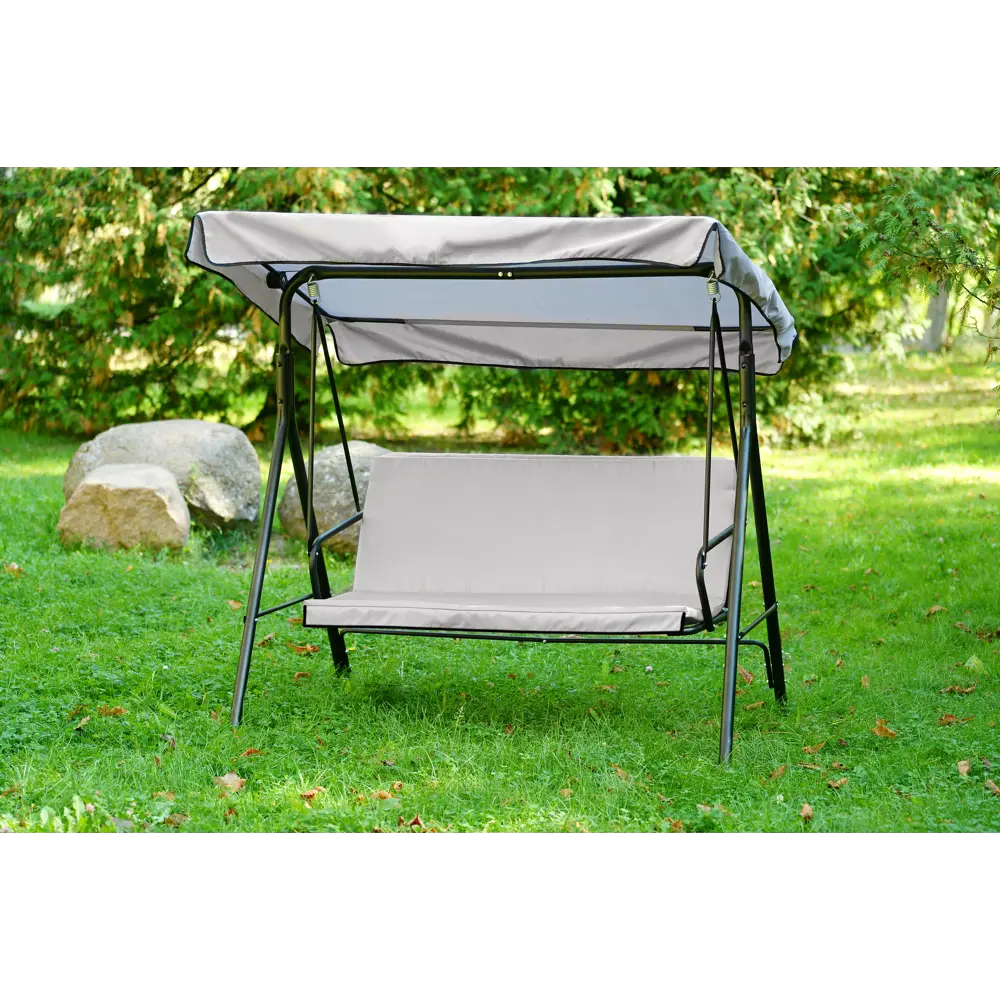 Santreyd Двухместные садовые качели с тентом, серые 89266377 STLM-0956310 - Вид №2