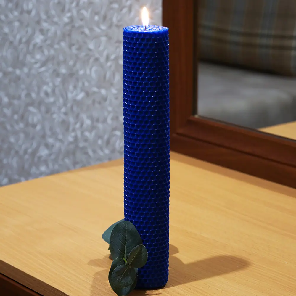 Свеча вощинная цилиндр синяя 4x26 см 86389095 STLM-2094929 EVIS  - Вид №2