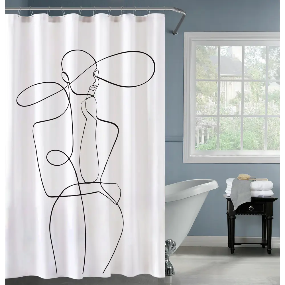 Штора для ванной SWENSA Lady - элегантная защита от брызг 200×180 см 89379300 STLM-1376787