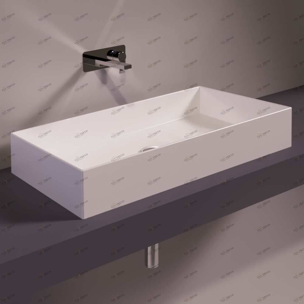 AG80BIANCO Накладная раковина на столешницу  прямоугольная Simas Agile