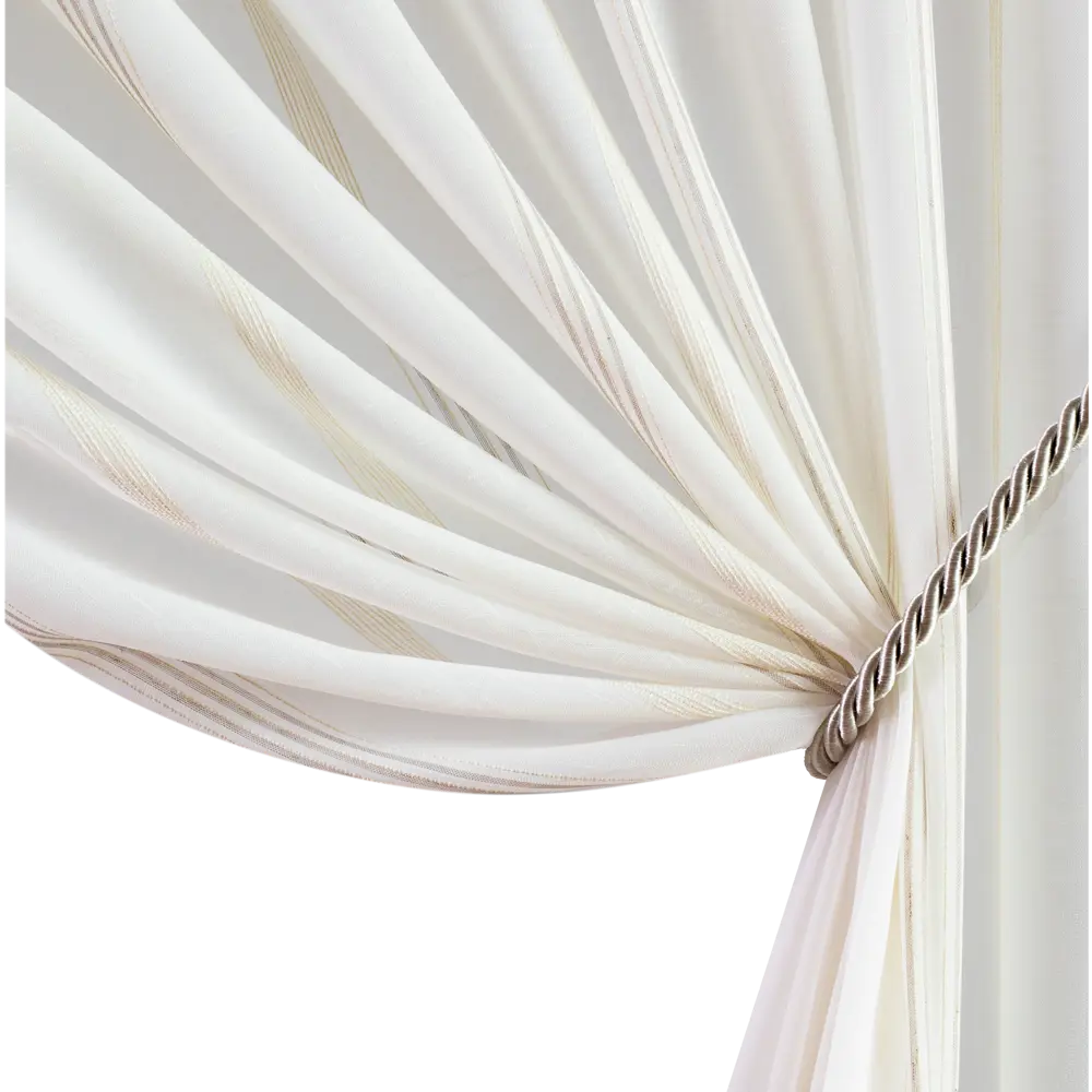 Тюль 1 м/п Полосы батист 300 см цвет бежево-коричневый GARDEN STLM-2017665 - Вид №3